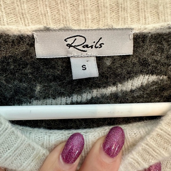 Rails Black and White Zebra Pattern Sweater Small - Picture 2 of 5